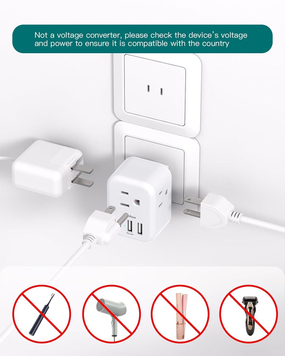 imageAddtam Italy Travel Power Adapter 3 Prong Grounded Plug with 3 USB Charging Ports1 USB C Ports Type L Outlet Adaptor Charger for USA to Italy Uruguay Chile ItalianType A Japan USA China  1 Pack