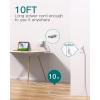 image10FT Flat Plug Extension Cord with Multiple Outlets Surge Protector Power Strip 10 ft Cord 8 Outlets 4 USB Ports 2 USB C Multi Outlet Wall Plug for Home Office College Dorm Room Essentials