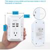 image2 Pack Addtam USB Wall Charger Surge Protector 5 Outlet Extender with 4 USB Charging Ports 1 USB C Outlet 3 Sided 1800J Power Strip Multi Plug Outlets Wall Adapter Spaced for Home Office BlackWhite