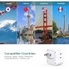 image2 Pack European Travel Plug Adapter US to Europe Plug Adapter with 3 Outlets 3 USB Charging Ports2 USB C Type C Adapter Travel Essentials to Most Europe EU Spain Italy France Germany IcelandType A  Japan USA China