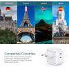 image2 Pack European Travel Plug Adapter US to Europe Plug Adapter with 3 Outlets 3 USB Charging Ports2 USB C Type C Adapter Travel Essentials to Most Europe EU Spain Italy France Germany IcelandType C  Most of Europe