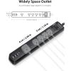 image2 Pack Power Strip Surge Protector  5 Widely Spaced Outlets 3 USB Charging Ports 1875W15A 6Ft Braided Extension Cord Flat Plug Overload Protection Wall Mount for Home Office Dorm Room Essentials15 FT
