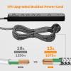 image2 Pack Power Strip Surge Protector  5 Widely Spaced Outlets 3 USB Charging Ports 1875W15A 6Ft Braided Extension Cord Flat Plug Overload Protection Wall Mount for Home Office Dorm Room Essentials5 FT