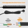 image2 Pack Power Strip Surge Protector  5 Widely Spaced Outlets 3 USB Charging Ports 1875W15A 6Ft Braided Extension Cord Flat Plug Overload Protection Wall Mount for Home Office Dorm Room Essentials10 FT