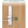 image2 Pack Power Strip Surge Protector  5 Widely Spaced Outlets 3 USB Charging Ports 1875W15A with 5Ft Braided Extension Cord Flat Plug Overload Surge Protection Wall Mount for Home OfficeWhite5FT