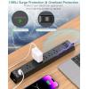 image2 Pack Power Strip Surge Protector  6Ft Extension Cord with 5 Widely Outlets 4 USB 2 USB C Port 1875W15A Wall Mount Flat Plug Desk Charging Station for Home Office College Dorm Room Essentials10 FT
