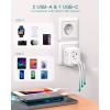imageAddtam Italy Travel Power Adapter 3 Prong Grounded Plug with 3 USB Charging Ports1 USB C Ports Type L Outlet Adaptor Charger for USA to Italy Uruguay Chile ItalianType EF Germany France  1 Pack