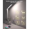 imageAddtam LED Desk Lamp Power Strip with 3 Outlets 4 USB Charging Ports2 USBC 4 Modes 5 Level Brightness Touch Lamp Small Desk Lamp for Home Office College Dorm Room Essentials 10FTWhite with Pen Holder