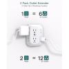 imageAddtam USB Wall Charger Surge Protector 5 Outlet Extender with 4 USB Charging Ports 3 Sided 1800J Power Strip Multi Plug Outlets Wall Adapter Spaced for Home Office 2 Pack6 AC Outlets  without USB  2 Pack