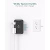 imageAddtam USB Wall Charger Surge Protector 5 Outlet Extender with 4 USB Charging Ports 3 Sided 1800J Power Strip Multi Plug Outlets Wall Adapter Spaced for Home Office 2 Pack6 AC Outlets  Black  1 Pack