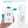 imageAddtam USB Wall Charger Surge Protector 5 Outlet Extender with 4 USB Charging Ports 3 Sided 1800J Power Strip Multi Plug Outlets Wall Adapter Spaced for Home Office 2 Pack5 AC Outlets  2 Pack