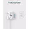 imageAddtam USB Wall Charger Surge Protector 5 Outlet Extender with 4 USB Charging Ports 3 Sided 1800J Power Strip Multi Plug Outlets Wall Adapter Spaced for Home Office 2 Pack6 AC Outlets  1 Pack