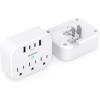 imageCruise Ship Essentials  Cruise Approved Power Strip Non Surge Protector Travel Plug Adapter with 3 Outlets 4 USB 2 USBC Foldable Outlet Extender for Travel Cruise Must Have15W