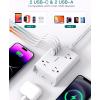 imageCruise Ship Essentials Addtam Travel Flat Plug Power Strip Flat Extension Cord with 3 Widely Outlets and 4 USB Ports 2 USB C Desktop Charging Station Home Dorm Room Essentials