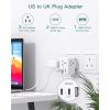 imageEuropean Travel Plug Adapter Addtam International Power Adapter with 3 Outlets 3 USB Charging Ports2 USB C Type C Adapter Travel Essentials to Most Europe EU Spain Italy FranceType G UK Ireland  3 Pack