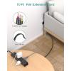 imageFlat Plug Power Strip Ultra Thin Flat Extension Cord  Addtam 12 Widely AC 3 Sides Multiple Outlets 5Ft 1050J Surge Protector Wall Mount Desk Charging Station for Home Office Dorm Room EssentialsBlack