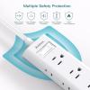 imageFlat Plug Power Strip Ultra Thin Flat Extension Cord  Addtam 12 Widely AC 3 Sides Multiple Outlets 5Ft 1050J Surge Protector Wall Mount Desk Charging Station for Home Office Dorm Room EssentialsWhite