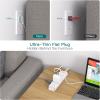 imageFlat Plug Power Strip Ultra Thin Flat Extension Cord  Addtam 12 Widely AC 3 Sides Multiple Outlets 5Ft 1050J Surge Protector Wall Mount Desk Charging Station for Home Office Dorm Room EssentialsWhite