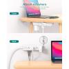 imageFlat Plug Power Strip Ultra Thin Flat Extension Cord  Addtam 12 Widely AC 3 Sides Multiple Outlets 5Ft 1050J Surge Protector Wall Mount Desk Charging Station for Home Office Dorm Room EssentialsWhite