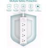 imageFlat Plug Power Strip Ultra Thin Flat Extension Cord  Addtam 12 Widely AC 3 Sides Multiple Outlets 5Ft 1050J Surge Protector Wall Mount Desk Charging Station for Home Office Dorm Room EssentialsWhite
