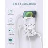 imageMulti Plug Outlet  Addtam Surge Protector Wall Mount with 12 Outlet Extender 3 Sides and 3 USB Ports 1 USBC Outlet Splitter Power Strip for Home Office Hotel BlackWhite