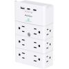 imageMulti Plug Outlet  Addtam Surge Protector Wall Mount with 12 Outlet Extender 3 Sides and 3 USB Ports 1 USBC Outlet Splitter Power Strip for Home Office Hotel BlackWhite