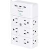 imageMulti Plug Outlet  Addtam Surge Protector Wall Mount with 12 Outlet Extender 3 Sides and 3 USB Ports 1 USBC Outlet Splitter Power Strip for Home Office Hotel BlackWhite