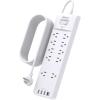 imagePower Strip  Addtam Surge Protector with 10 Outlets and 4 USB Ports 6 Feet Extension Cord with Flat Plug 2700 Joules ETL Listed BlackWhite