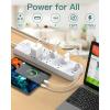 imagePower Strip  Addtam Surge Protector with 10 Outlets and 4 USB Ports 6 Feet Extension Cord with Flat Plug 2700 Joules ETL Listed BlackWhite