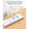 imagePower Strip  Addtam Surge Protector with 10 Outlets and 4 USB Ports 6 Feet Extension Cord with Flat Plug 2700 Joules ETL Listed BlackWhite