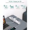 imagePower Strip Surge Protector with USB C  Flat Plug Extension Cord with 6 AC Outlets 4 USB 2 USB C Wall Mount 5ft 900 J Multi Plug Outlet Extender for Home Office Dorm Room Essentials10 FT