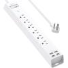 imagePower Strip Surge Protector with USB C  Flat Plug Extension Cord with 6 AC Outlets 4 USB 2 USB C Wall Mount 5ft 900 J Multi Plug Outlet Extender for Home Office Dorm Room Essentials10 FT