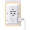 imageSurge Protector Outlet Extender with Night Light Addtam 5Outlet Splitter and 4 USB Ports1 USB C Multi Plug Wall Outlet for Home Office Dorm Room EssentialsWhite