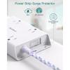 imageSurge Protector Power Strip 10 ft Addtam Flat Plug Extension Cord with 4 USB Wall Charger2 USB C Port 4 Widely Outlets Desk Charging Station Home Office and College Dorm Room EssentialsWhite