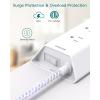 imageSurge Protector Power Strip 15 ft Addtam Flat Plug Extension Cord with 4 USB Wall Charger2 USB C Port 9 Widely Outlets Desk Charging Station Home Office and College Dorm Room Essentials15 FT