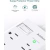 imageSurge Protector Power Strip Addtam Flat Plug Extension Cord with 6 Outlet 4 USB Ports 2 USB C 5FT Outlet Extender Strip for Home Office College Dorm Room Essentials5 FT