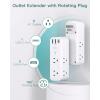 imageSurge Protector Wall Outlet Extender Multi Plug Outlet with Rotating Plug 6 AC Outlets 3 USB Ports 2 USB C 1800J 3Side Power Strip Wall Mount Outlet Splitter for College Dorm Travel EssentialsWhite