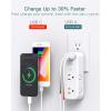 imageSurge Protector Wall Outlet Extender Multi Plug Outlet with Rotating Plug 6 AC Outlets 3 USB Ports 2 USB C 1800J 3Side Power Strip Wall Mount Outlet Splitter for College Dorm Travel EssentialsWhite