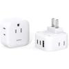 image2 Pack European Travel Plug Adapter US to Europe Plug Adapter with 3 Outlets 3 USB Charging Ports2 USB C Type C Adapter Travel Essentials to Most Europe EU Spain Italy France Germany IcelandType A  Japan USA China