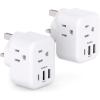 imageAddtam Italy Travel Power Adapter 3 Prong Grounded Plug with 3 USB Charging Ports1 USB C Ports Type L Outlet Adaptor Charger for USA to Italy Uruguay Chile ItalianType G UK Ireland  2 Pack