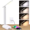 imageAddtam LED Desk Lamp Power Strip with 3 Outlets 4 USB Charging Ports2 USBC 4 Modes 5 Level Brightness Touch Lamp Small Desk Lamp for Home Office College Dorm Room Essentials 10FTWhite