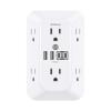 imageAddtam USB Wall Charger Surge Protector 5 Outlet Extender with 4 USB Charging Ports 3 Sided 1800J Power Strip Multi Plug Outlets Wall Adapter Spaced for Home Office 2 Pack6 AC Outlets  1 Pack