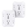 imageAddtam USB Wall Charger Surge Protector 5 Outlet Extender with 4 USB Charging Ports 3 Sided 1800J Power Strip Multi Plug Outlets Wall Adapter Spaced for Home Office 2 Pack6 AC Outlets  without USB  2 Pack