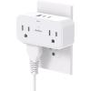 imageCruise Ship Essentials Travel Power Strip  No Surge Protector Cruise Approved Outlet Extender Multi Plug Outlet with 4 AC Outlets 3 USB 2 USB C 3 Sides Plug Adapter for Travel Cruise EssentialsWhite