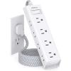 imageFlat Plug Power Strip Ultra Thin Flat Extension Cord  Addtam 12 Widely AC 3 Sides Multiple Outlets 5Ft 1050J Surge Protector Wall Mount Desk Charging Station for Home Office Dorm Room EssentialsWhiteGrey