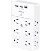 imageMulti Plug Outlet  Addtam Surge Protector Wall Mount with 12 Outlet Extender 3 Sides and 3 USB Ports 1 USBC Outlet Splitter Power Strip for Home Office Hotel BlackWhite