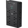 imageMulti Plug Outlet  Addtam Surge Protector Wall Mount with 12 Outlet Extender 3 Sides and 3 USB Ports 1 USBC Outlet Splitter Power Strip for Home Office Hotel BlackBlack