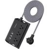 imagePower Strip with USB Addtam ETL Certificate Flat Plug Extension Cord with 3 USB Ports 3 Widely Spaced Outlets 5 Feet Braided Cord Desktop Small Travel Power Strip for Cruise Ship Home OfficeBlack