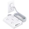 imageSurge Protector Power Strip 10 ft Addtam Flat Plug Extension Cord with 4 USB Wall Charger2 USB C Port 4 Widely Outlets Desk Charging Station Home Office and College Dorm Room EssentialsWhite