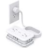 imageTravel Power Strip with USB Ports Addtam 4 Outlets 3 USB2 USB C with 4FT Wrapped Flat Plug Power Strip Short Small Extension Cord for Travel Cruise Ship Essentials WhiteWhite